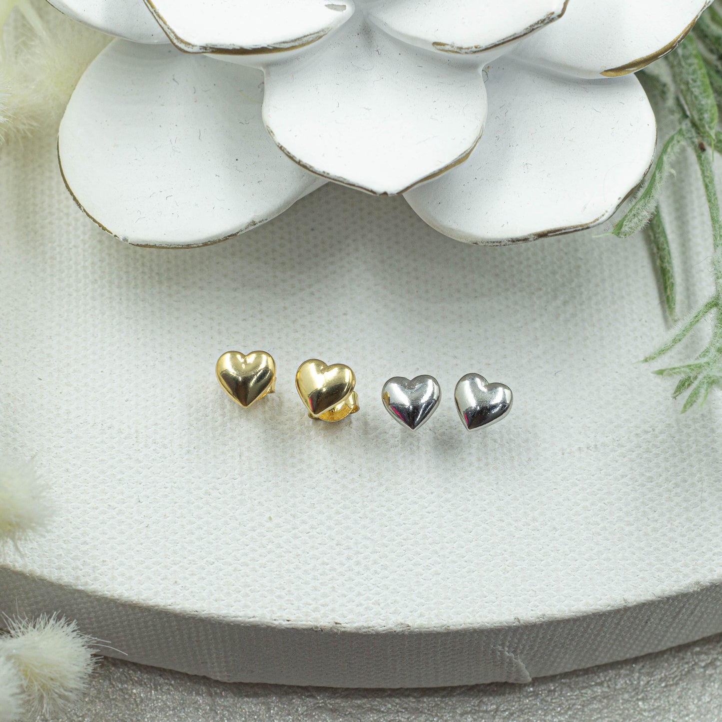 Minimalist Heart Stud Earrings