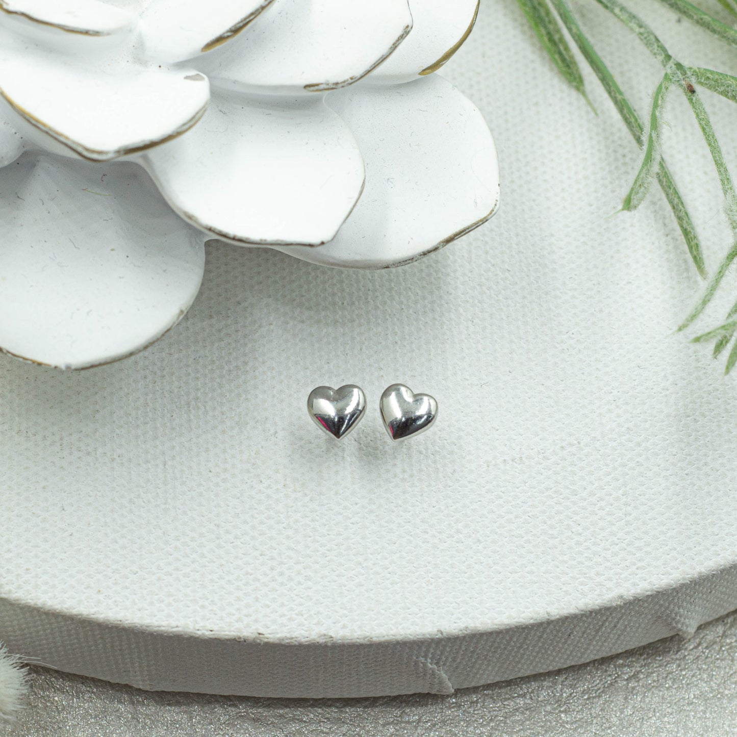 Minimalist Heart Stud Earrings