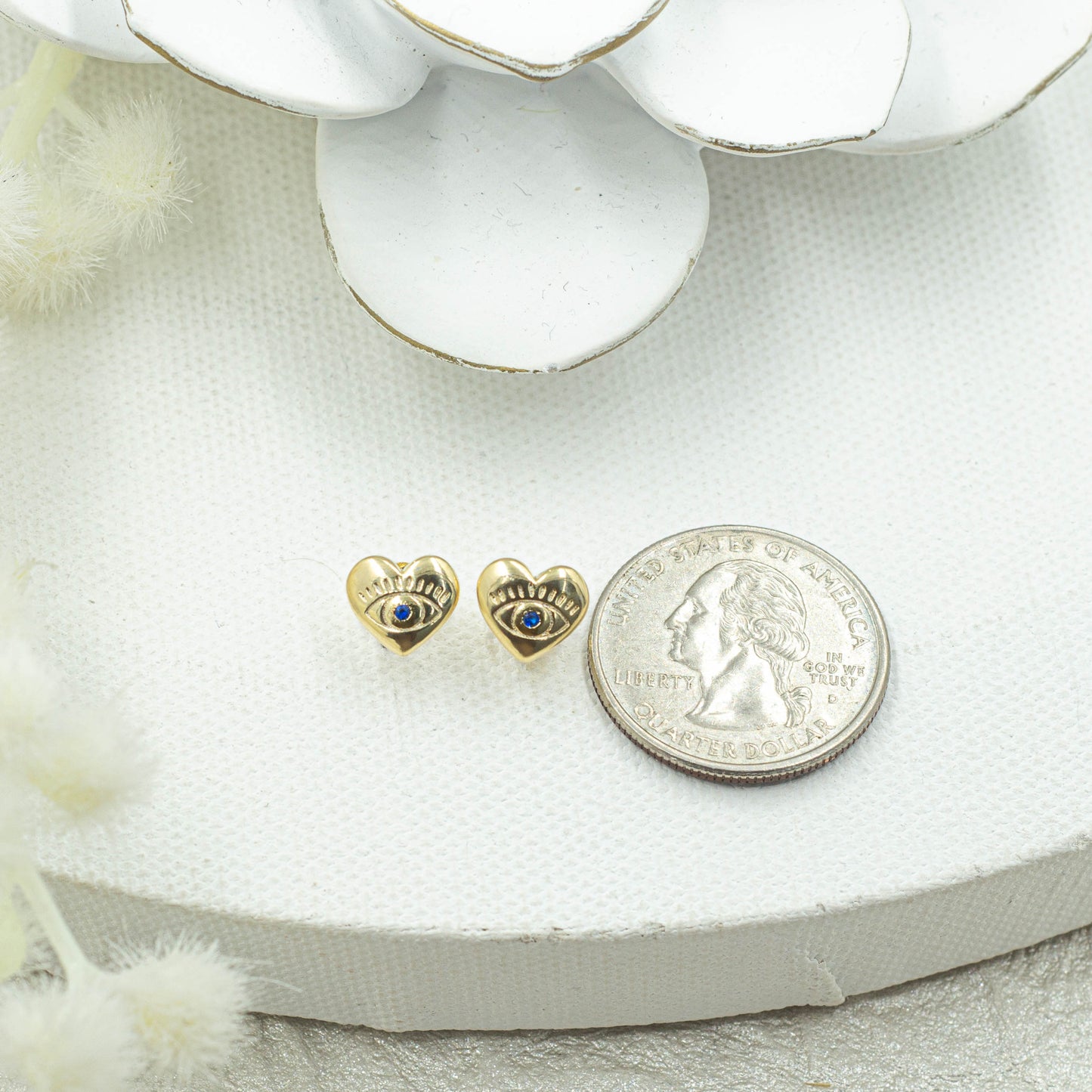 Heart Single Evil Eye Stud Earrings