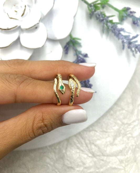 Gemstone Snake Ring