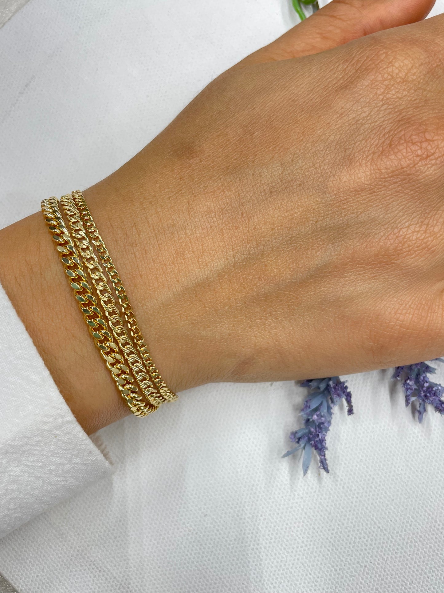 Triple Cuban Link Chain Bracelet | Trendy Cuban Link Bracelet