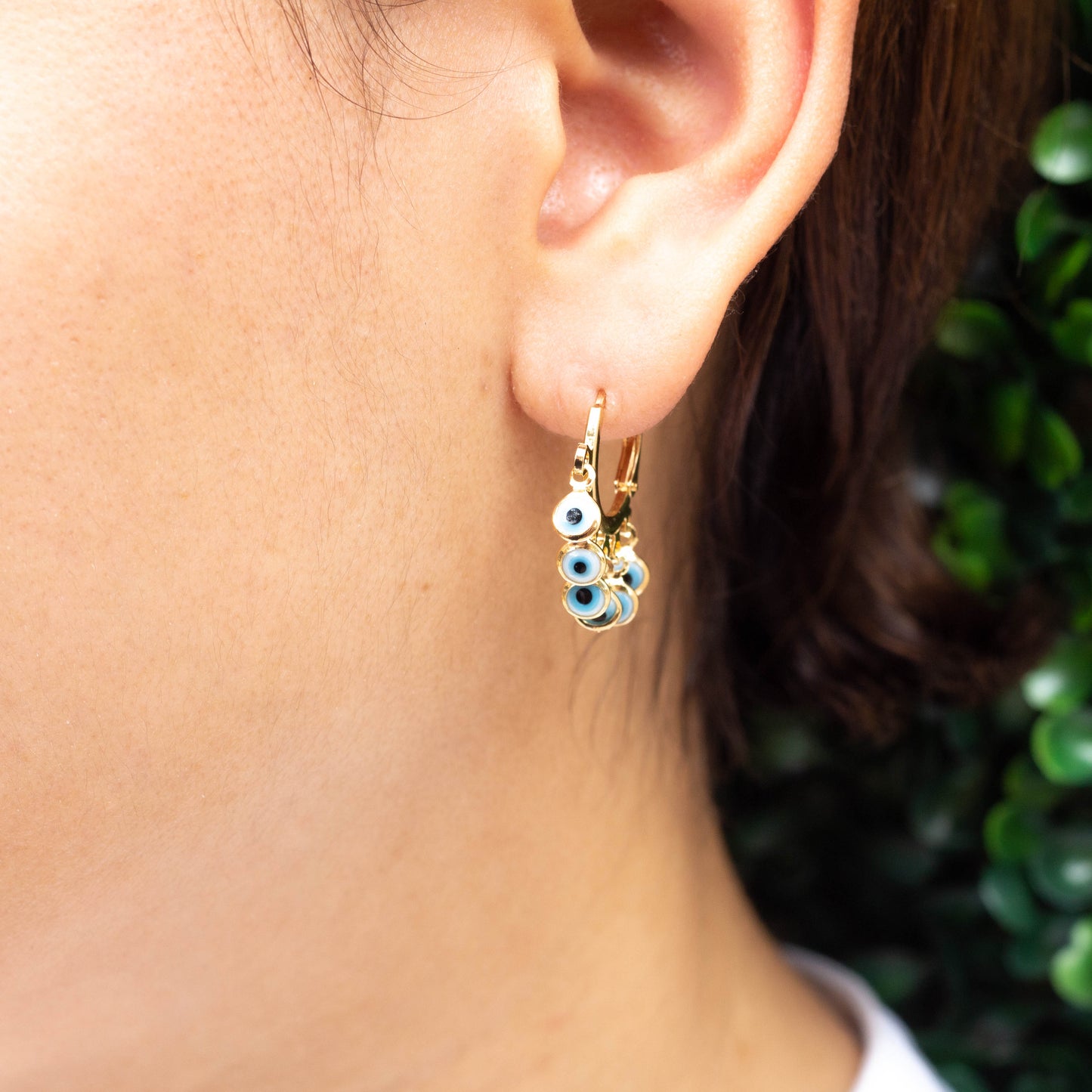 Turkish’s Evil Eye Huggie Earrings