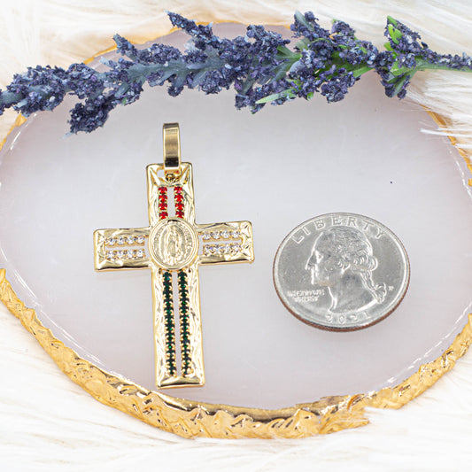 Colored Zirconia Cross Pendant