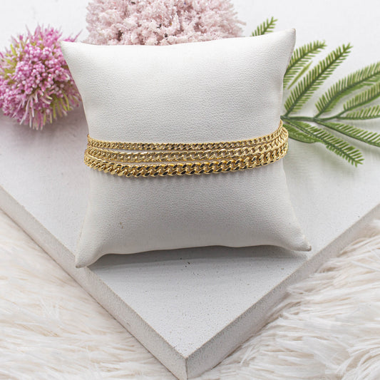 Triple Cuban Link Chain Bracelet | Trendy Cuban Link Bracelet