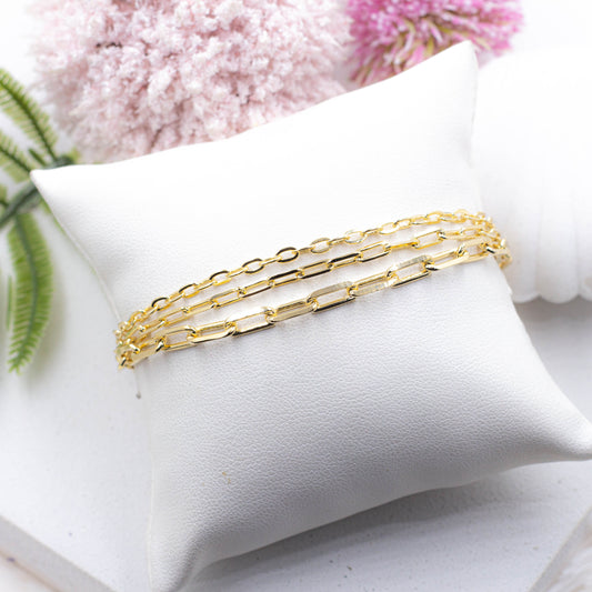 Triple Paperclip Link Chain Bracelet