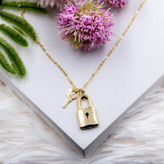 Padlock and Key Pendant Necklace