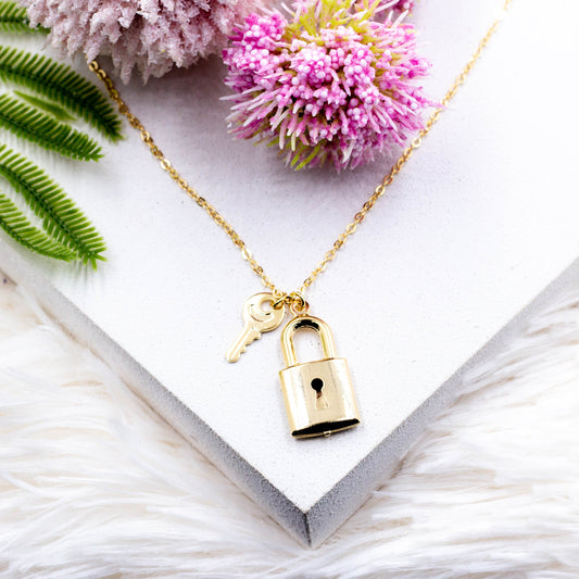 Padlock and Key Pendant Necklace