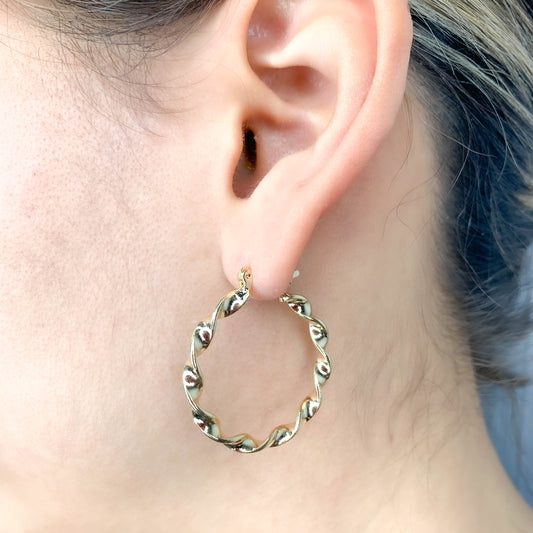 Polished Twisted Hoops Earrings