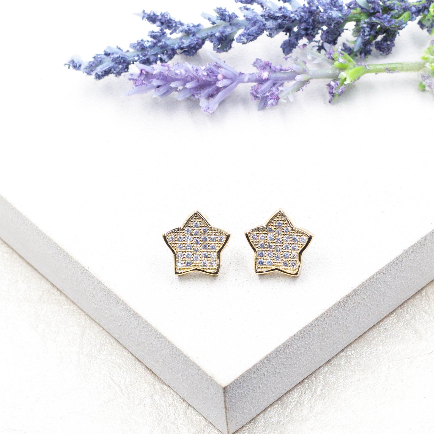 Zirconia Star Stud Earrings