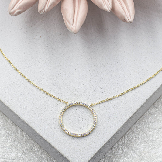 Dainty Circle Cubic Zirconia Necklace