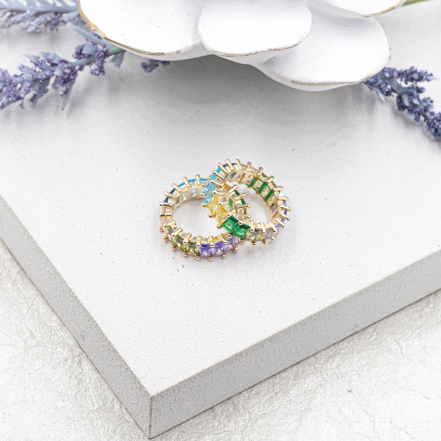 Colorful Baguette Ring