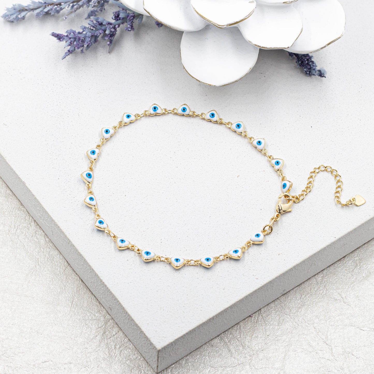 Dainty Blue Evil Eye Anklet