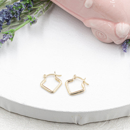 Dainty Rhombus Hoops Earrings