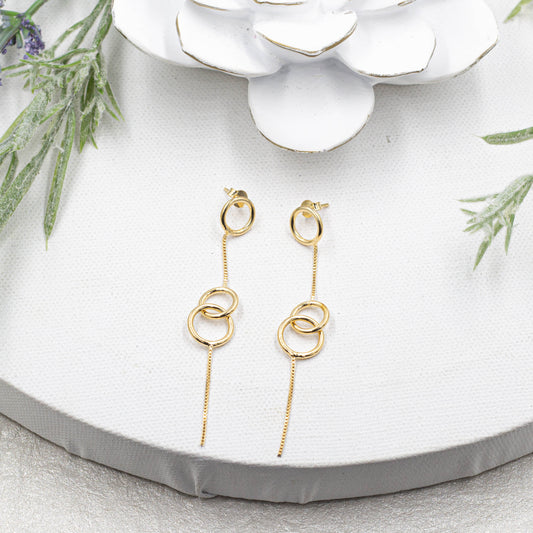 Long Circle Studs Earrings