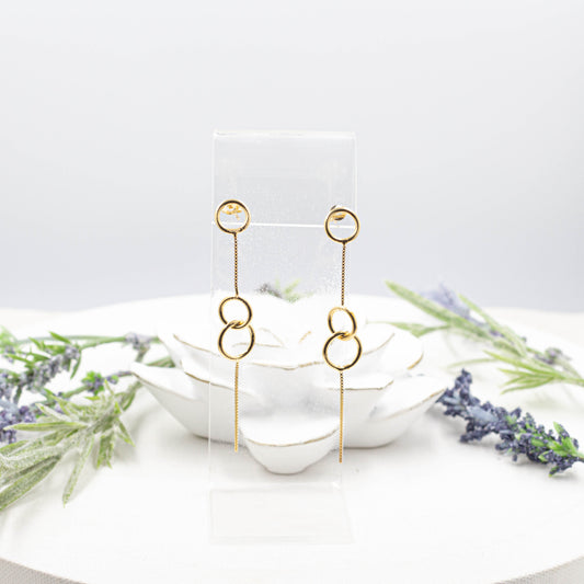 Long Circle Studs Earrings