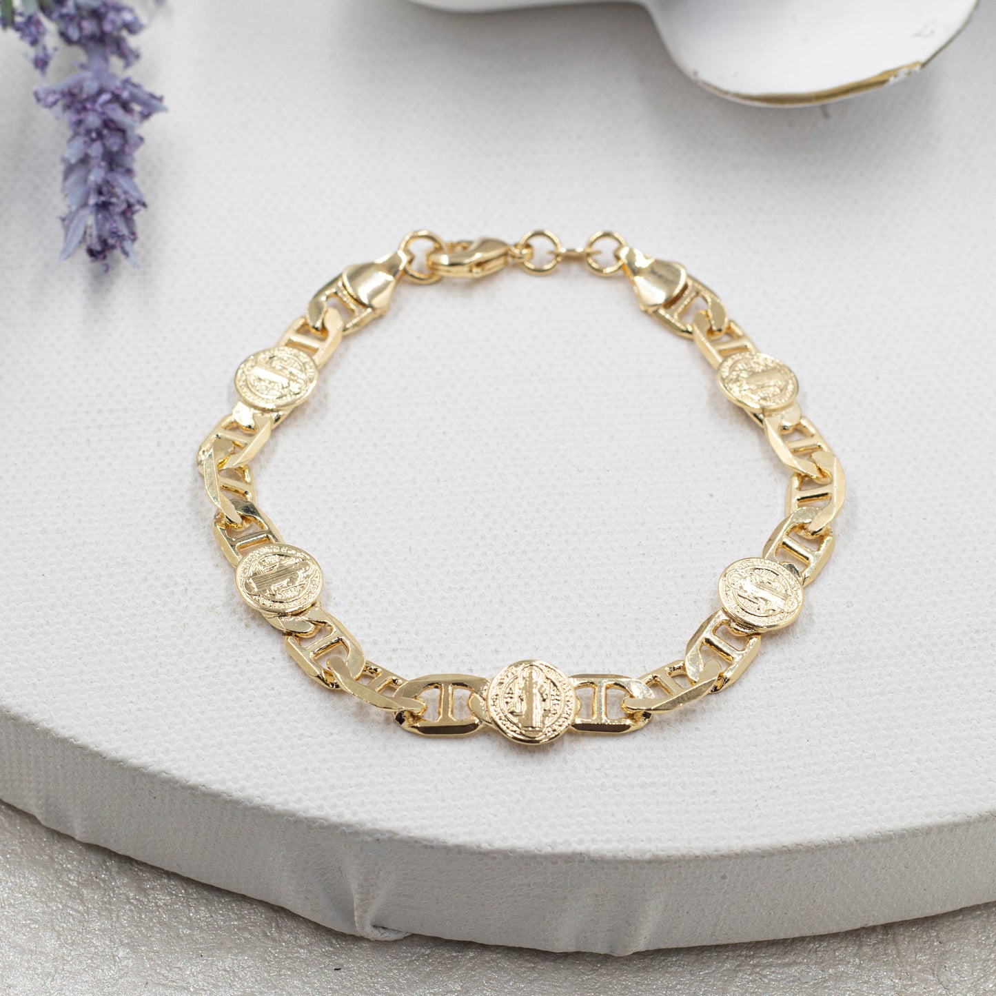 Saint Benedict Mariner Link Bracelet