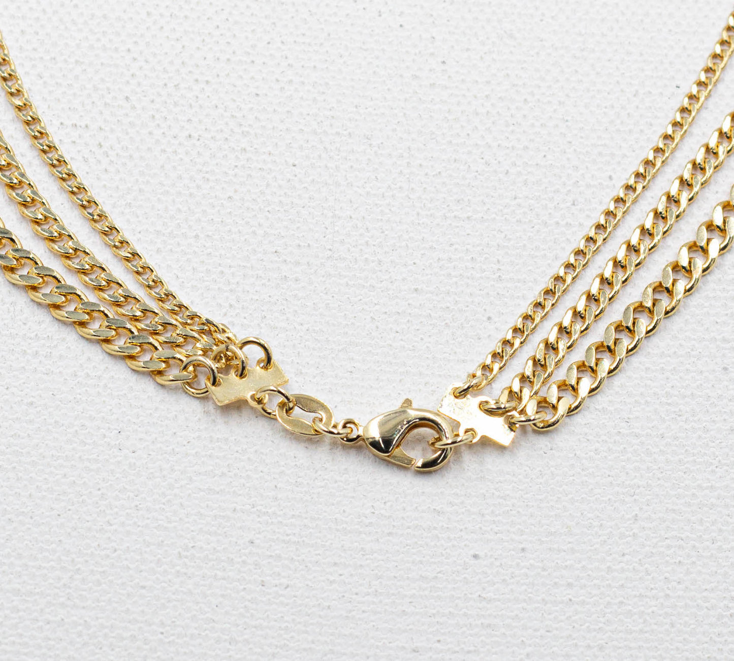 Triple Cuban Link Necklace and Earrings set