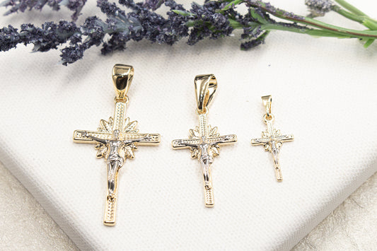 Crucifix with Silver Jesus Cross Church Pendant