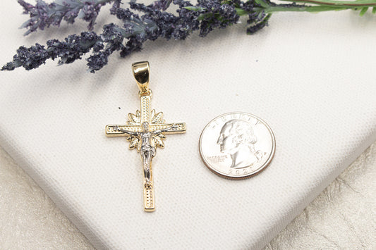 Crucifix with Silver Jesus Cross Church Pendant