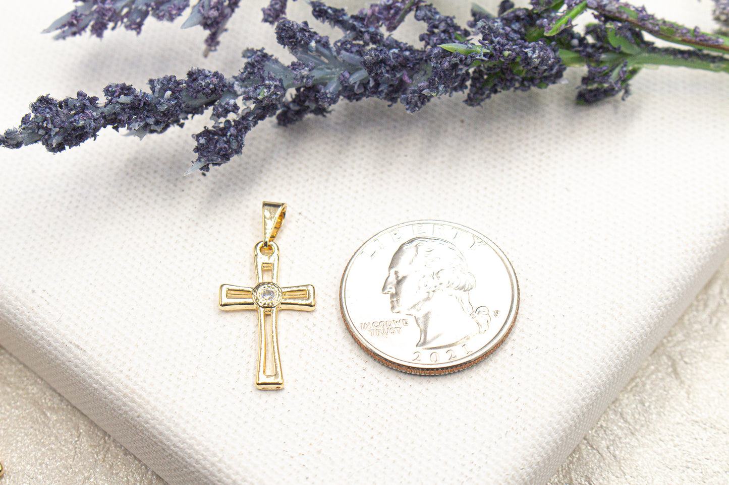 Open Cross Crucifix Church Christian Zirconia Details Pendant