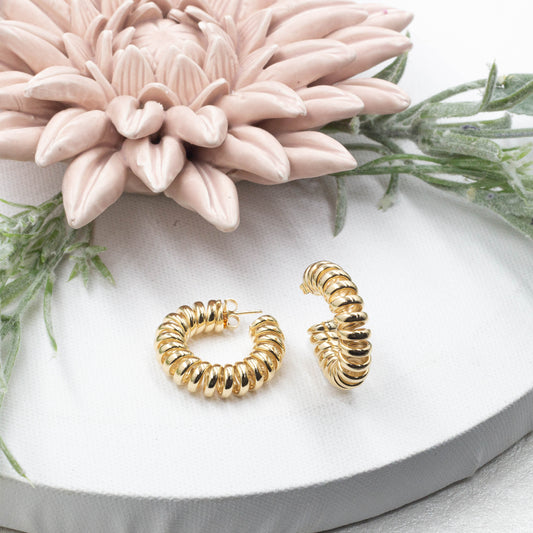 Spiral Cable Open Hoops Earrings