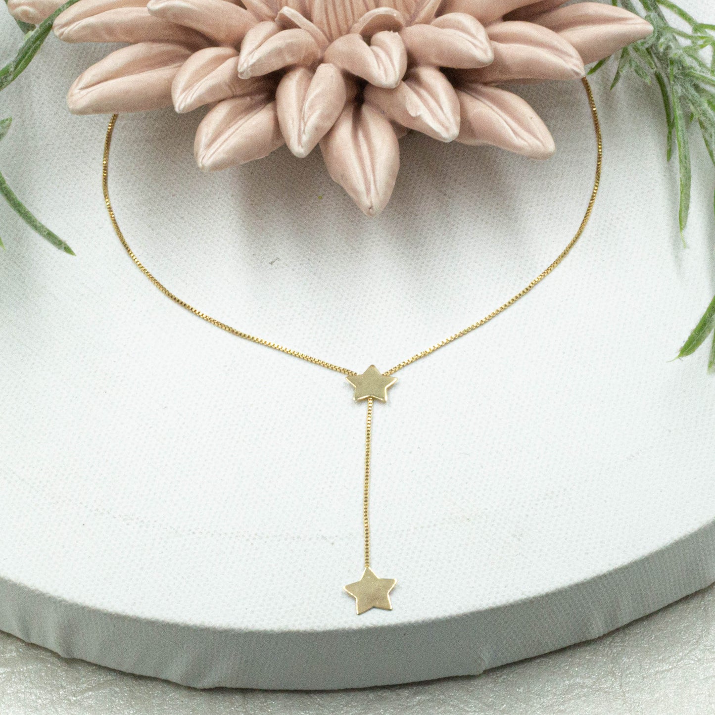 Hanging Double Stars Necklace