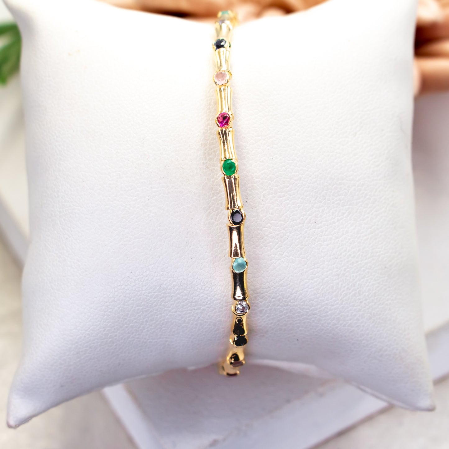 Colorful Stones Open Bracelet