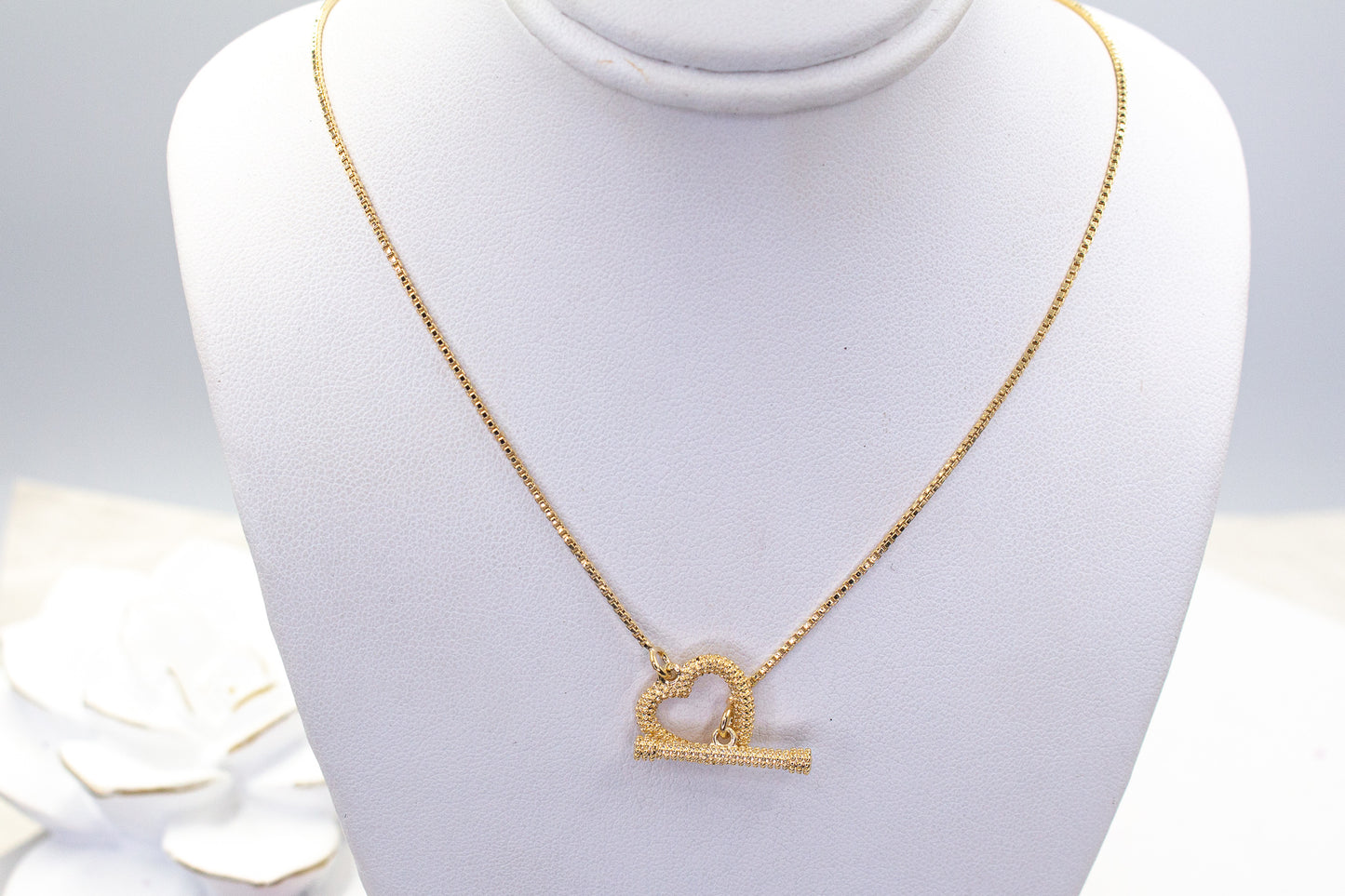 Heart Tag Toggle Necklace