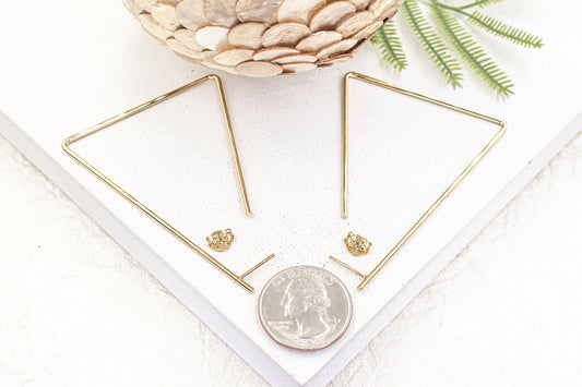 Dainty Geometric Triangle Earrings