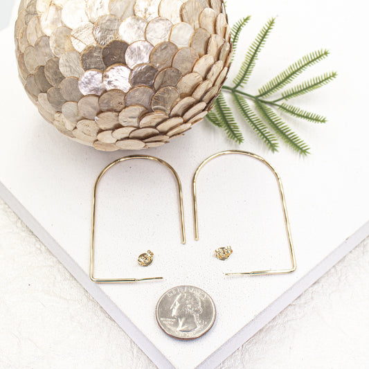 Dainty Oval Geometric Earrings