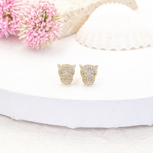 Micro Cubic Pave Leopard Earrings