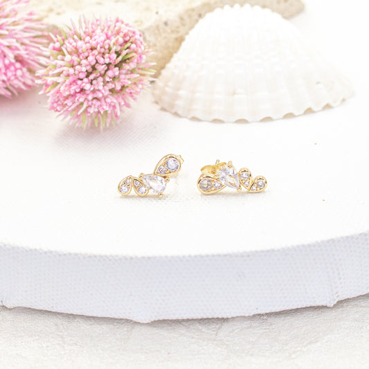 Four Zirconia Drops Earrings