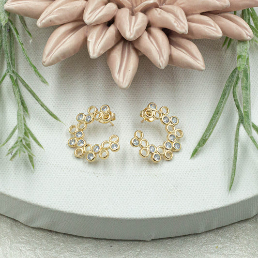 Cz Circles Stud Earrings