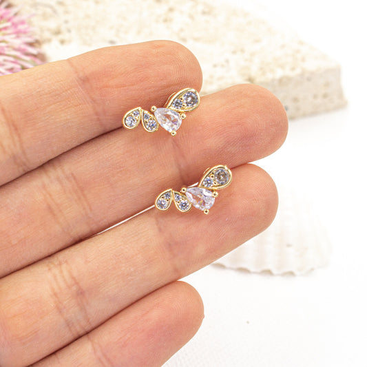 Four Zirconia Drops Earrings