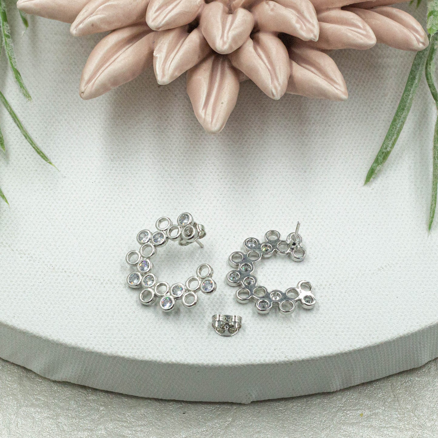 Cz Circles Stud Earrings