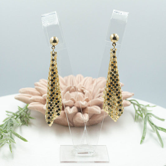 Mesh Tassel Open Earrings