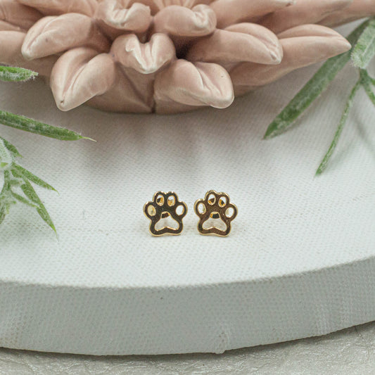 Tiny Dog Paws Stud Earrings