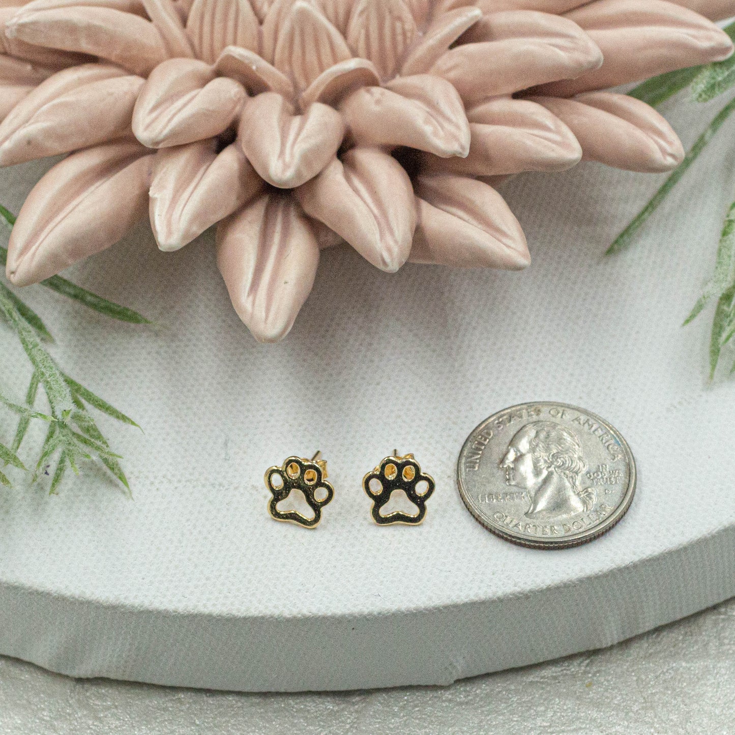 Tiny Dog Paws Stud Earrings