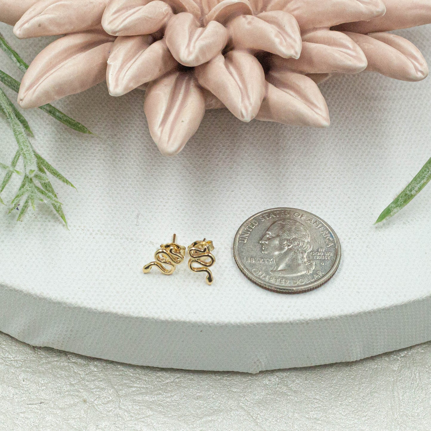 Tiny Snake Stud Earrings