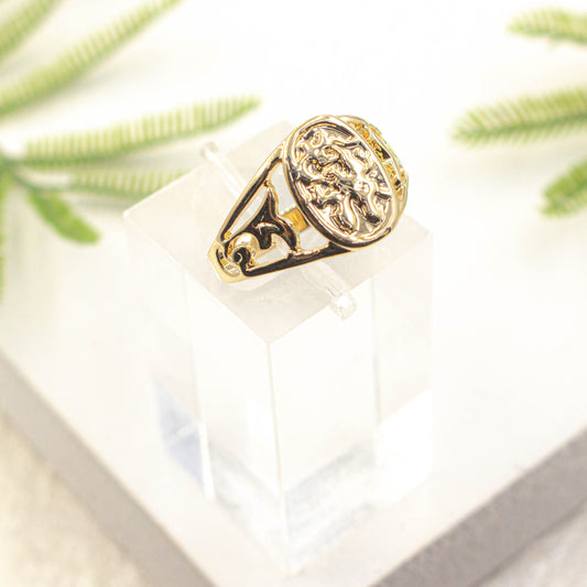 Saint George Signet Oval Ring for Men