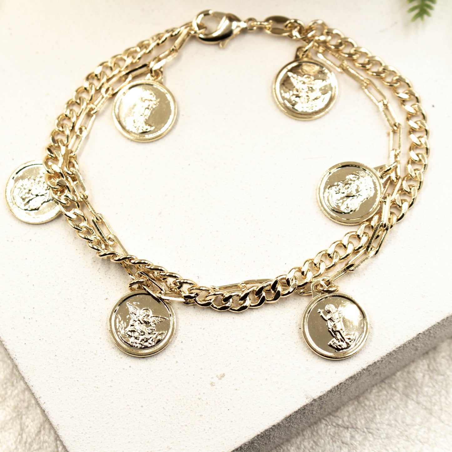 Holy Protector 6 medals Hanging Bracelet