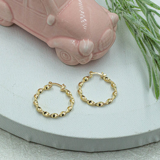 Polished Twisted Hoops Earrings