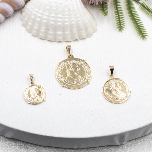 Trendy Coin Medallion Pendant, Austria Coin Different Sizes Available