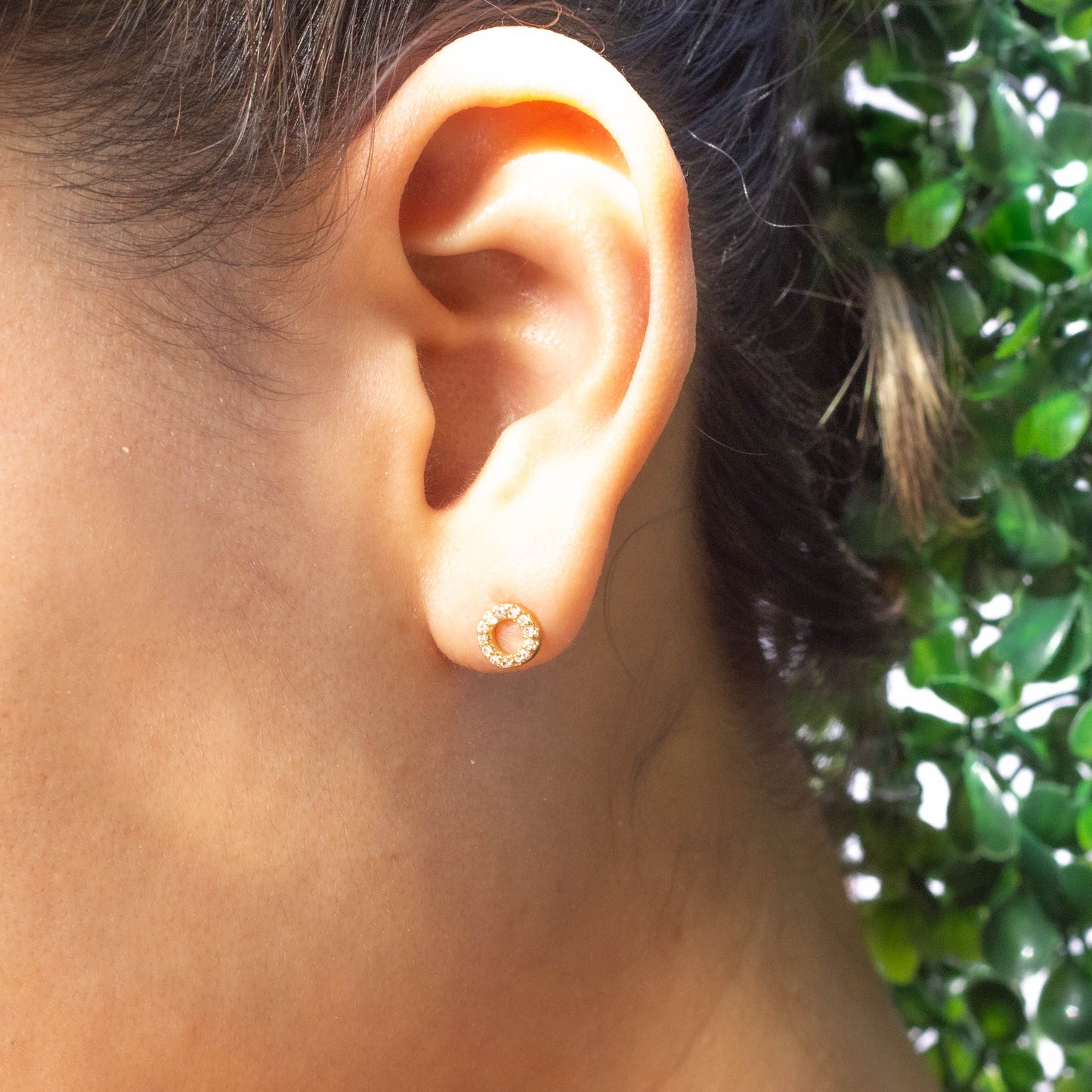 Dainty Cz Round Stud Earrings