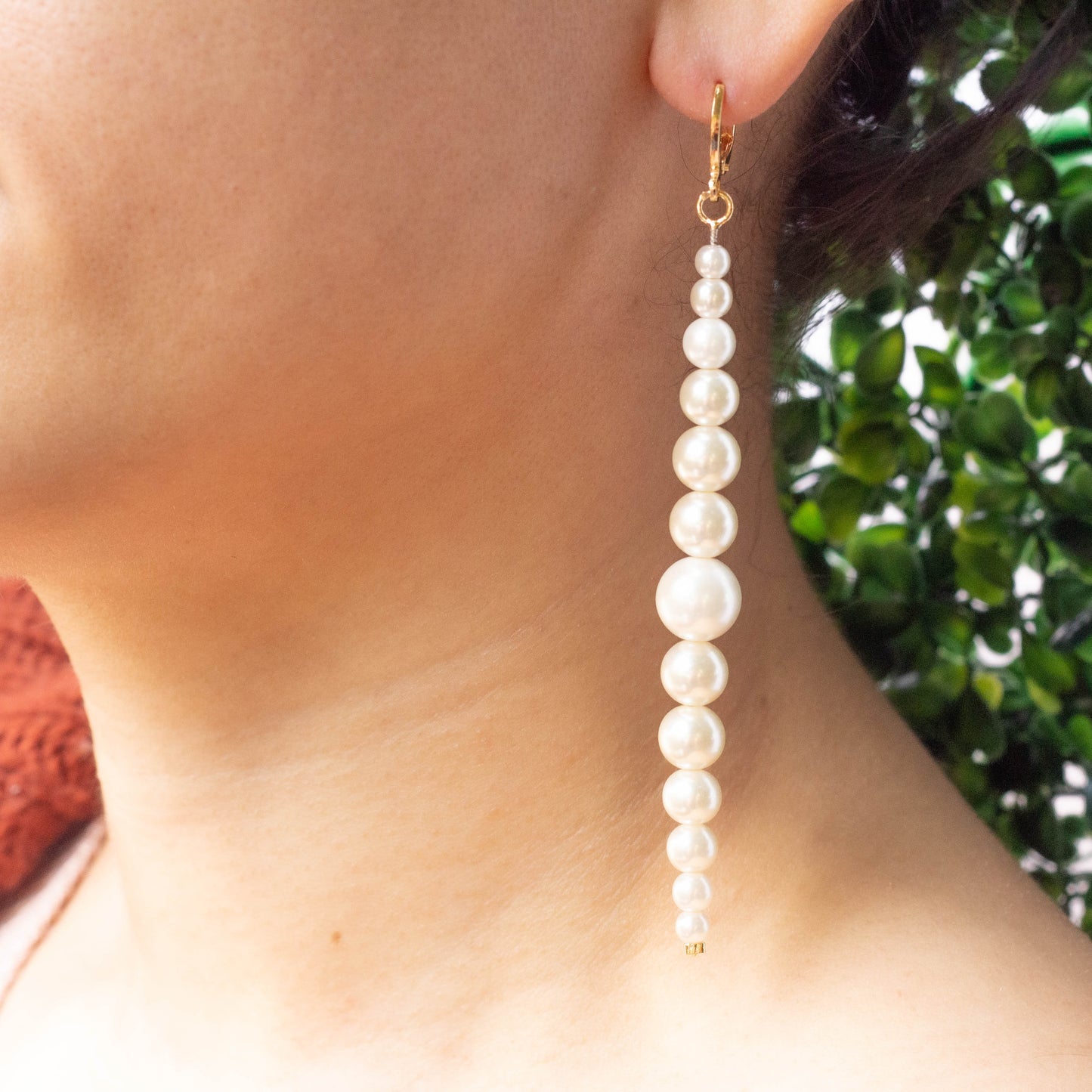 Long Hanging Pearls Earrings