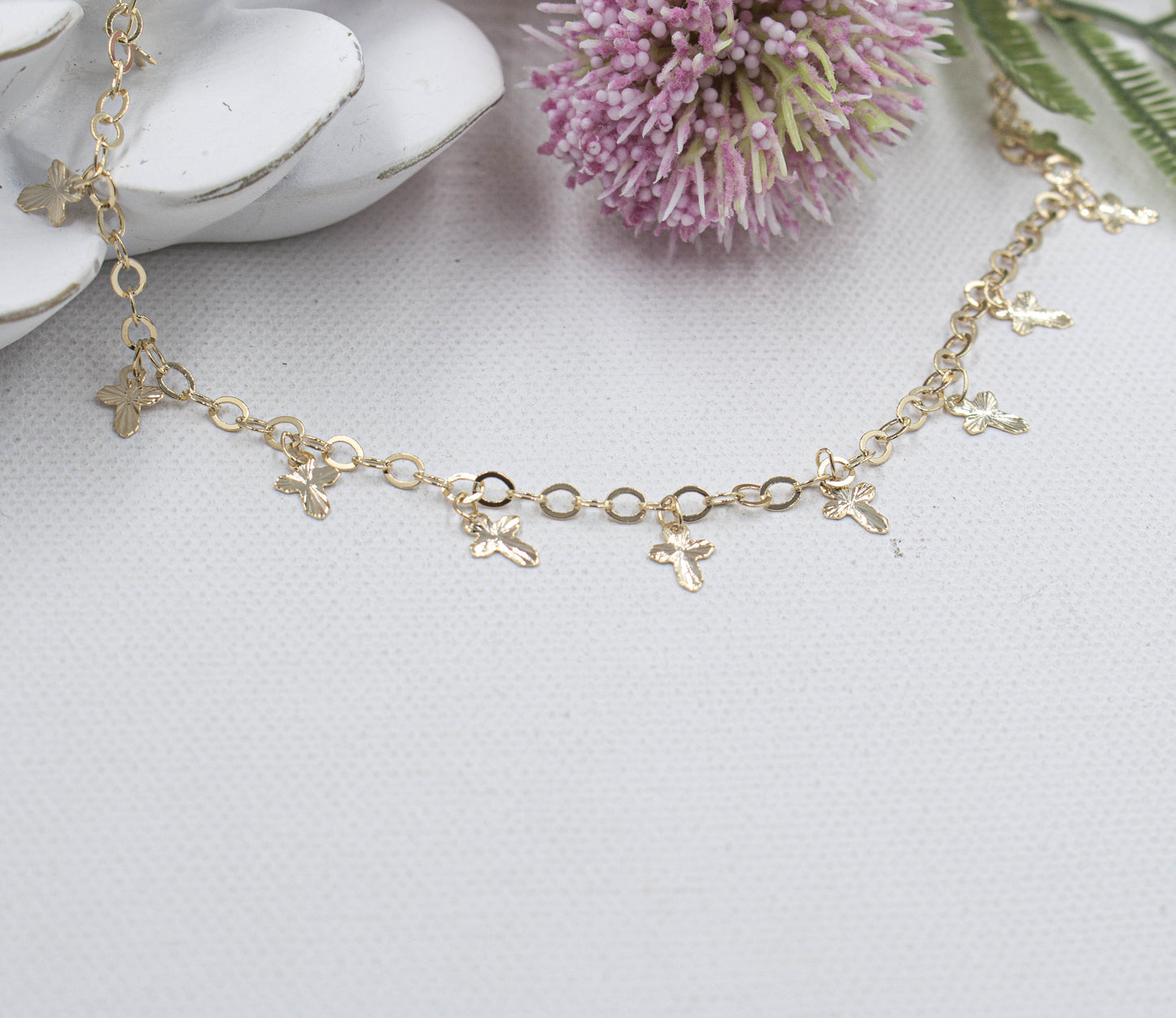 Dainty and Shiny Cross Hanging Choker