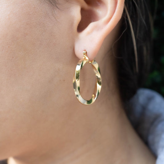 Polished Twisted Hoops Earrings