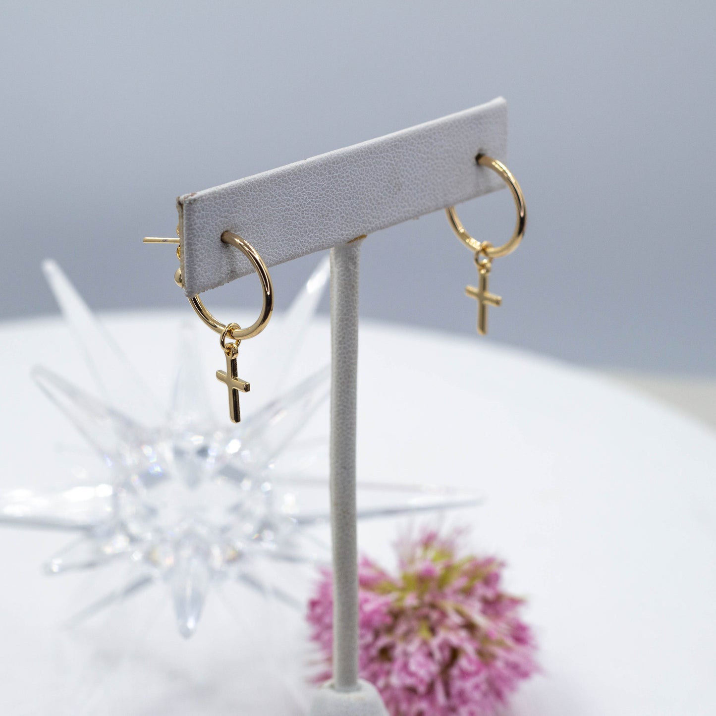 Cross Hoop Earrings