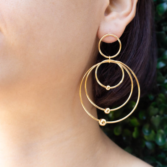 Triple Circle Dangle Earrings