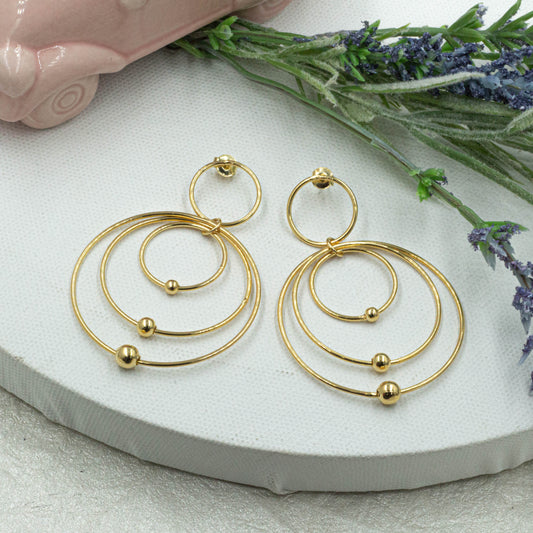 Triple Circle Dangle Earrings